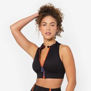 No Days Off Zip Crop Top Bra. Black. XS/S. No flaws!